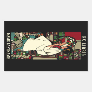 Vintage Kemisk läsmall Ex Libris-bokningsmall Rektangulärt Klistermärke