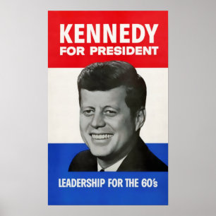 VINTAGE KENNEDY KAMPANJ SIGN POSTER