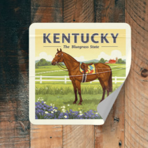 Vintage Kentucky Fyrkantigt Klistermärke