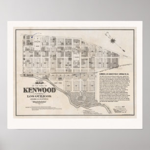Vintage Kenwood Kalifornienkarta Poster