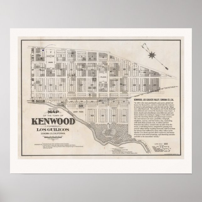 Vintage Kenwood Kalifornienkarta Poster (Framsidan)