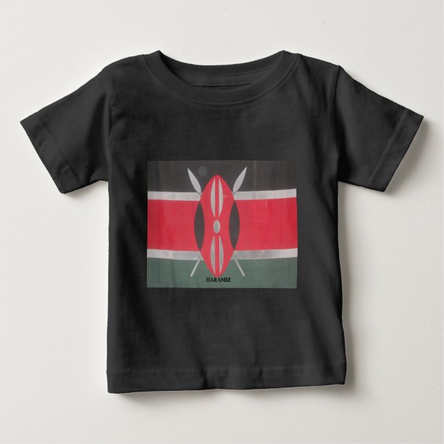 Vintage Kenya Flagga Harambe Design Tee (Framsida)