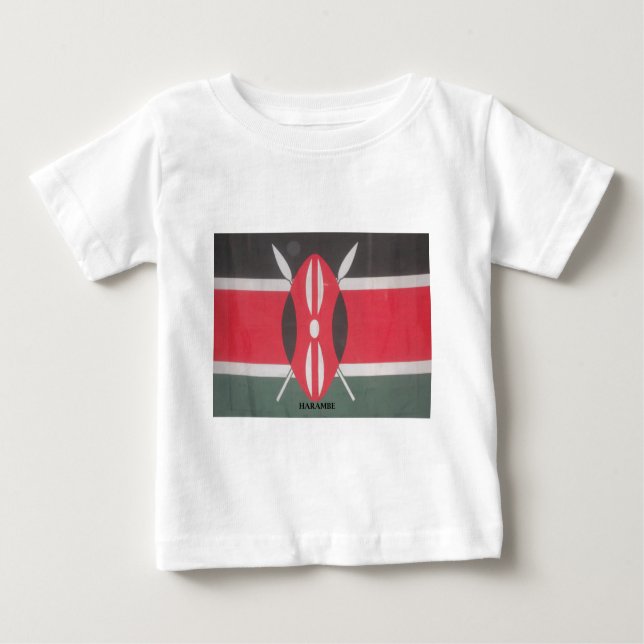 Vintage Kenya Flagga Harambe Design Tee (Framsida)