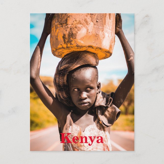 Vintage Kenyas Flagga Travel Turistkort Vykort (Framsida)