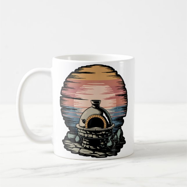 Vintage Keramik Ugn Keramik Konst Lärar Krukmakeri Kaffemugg (Vänster)