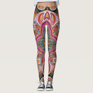 Vintage KerChief Ornamental Mönster Leggings