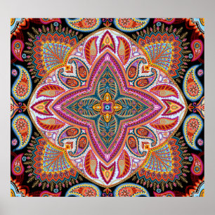 Vintage KerChief Ornamental Mönster Poster