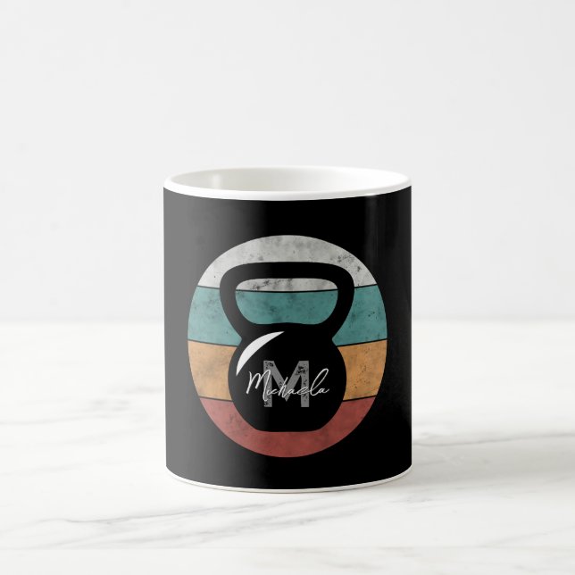 Vintage Kettlebell anpassningsbar monogram namn Kaffemugg (Center)
