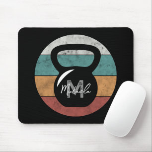 Vintage Kettlebell anpassningsbar monogram namn Musmatta