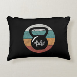 Vintage Kettlebell anpassningsbar monogram namn Prydnadskudde