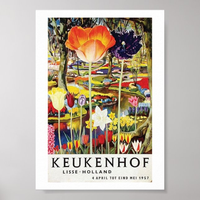 Vintage Keukenhof Holland Travel Poster (Framsidan)
