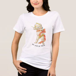 Vintage Kewpie Cupid My Aim Is True Valentine  T Shirt
