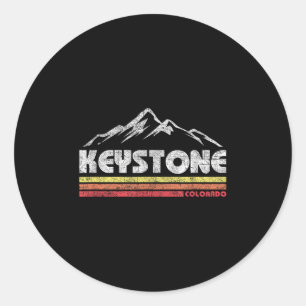 Vintage Keystone Colorado Retro Mountain Bike Skii Runt Klistermärke
