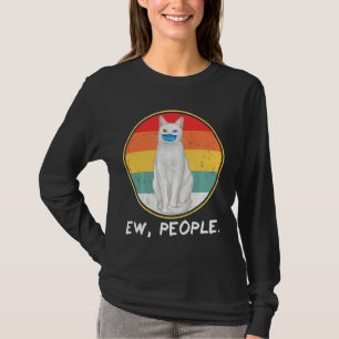 Vintage Khao Manee Ew People Cat Wearing Ansikte M T Shirt