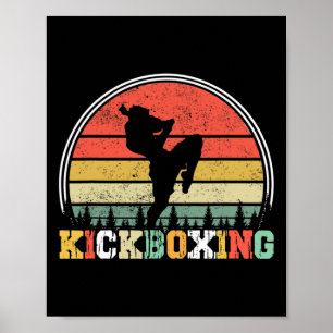 Vintage Kickboxer Fighter Kickboxning Mma Kampspor Poster
