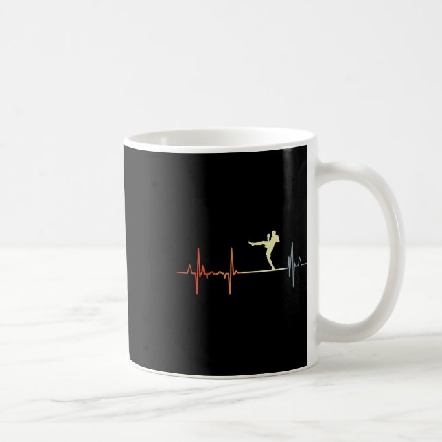 Vintage kickboxning Hjärtfrekvens Kickboxare Puls  Kaffemugg (Höger)