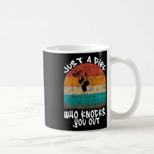 Vintage kickboxningspresent För En Kickboxande Kvi Kaffemugg (Höger)