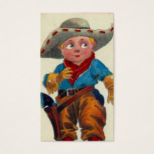 Vintage Kid Cowboy Visitkort