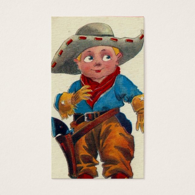 Vintage Kid Cowboy Visitkort (Framsidan)
