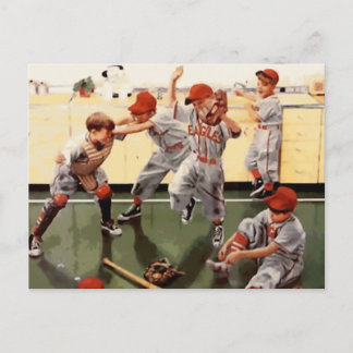 Vintage Kids Baseball Vykort