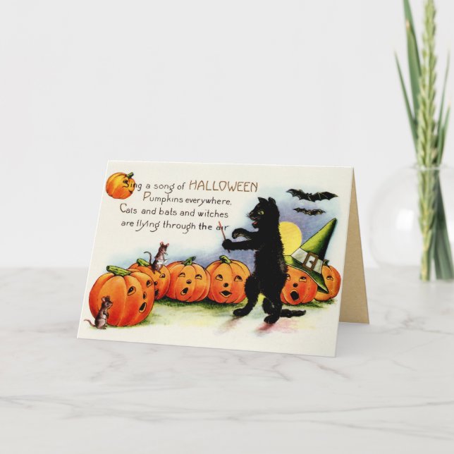 Vintage Kids Halloween-kort Kort (Framsida)