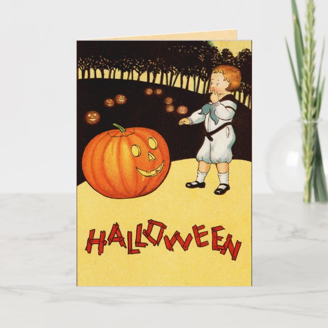 Vintage Kids Halloween-kort Kort (Framsida)
