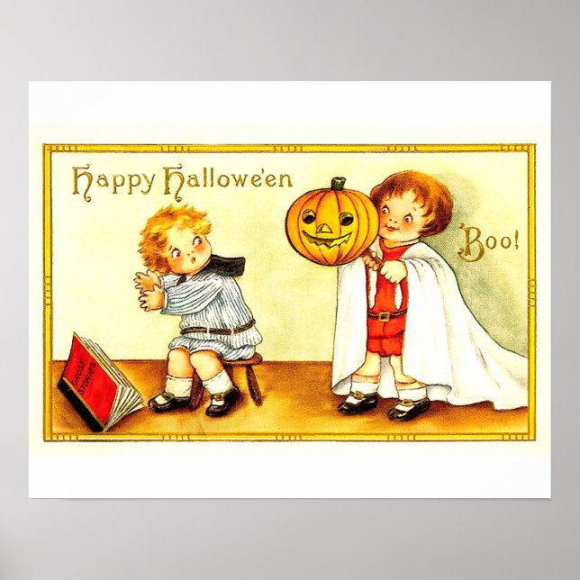 Vintage Kids Happy halloween Poster (Framsidan)