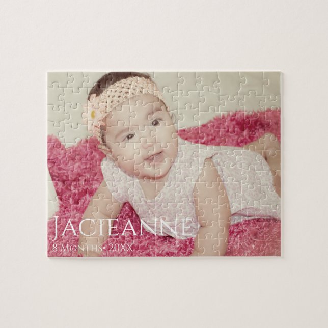 Vintage Kids Photo Minimal Typography Pussel (Horisontell)