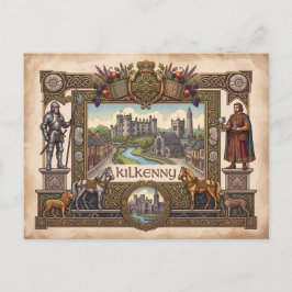 Vintage Kilkenny Irland Kulturarv Keltisk Vykort