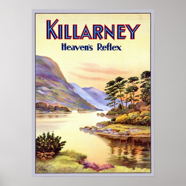 Vintage Killarney Ireland Heaven's Reflex Travel Poster (Framsidan)