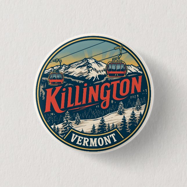 Vintage KILLINGTON Vermont skidort berg Knapp (Framsida)