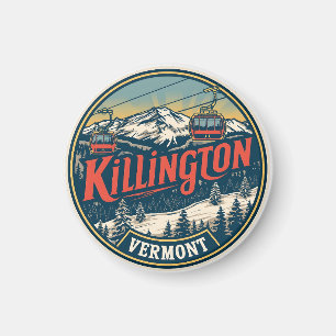 Vintage KILLINGTON Vermont skidort berg Magnet