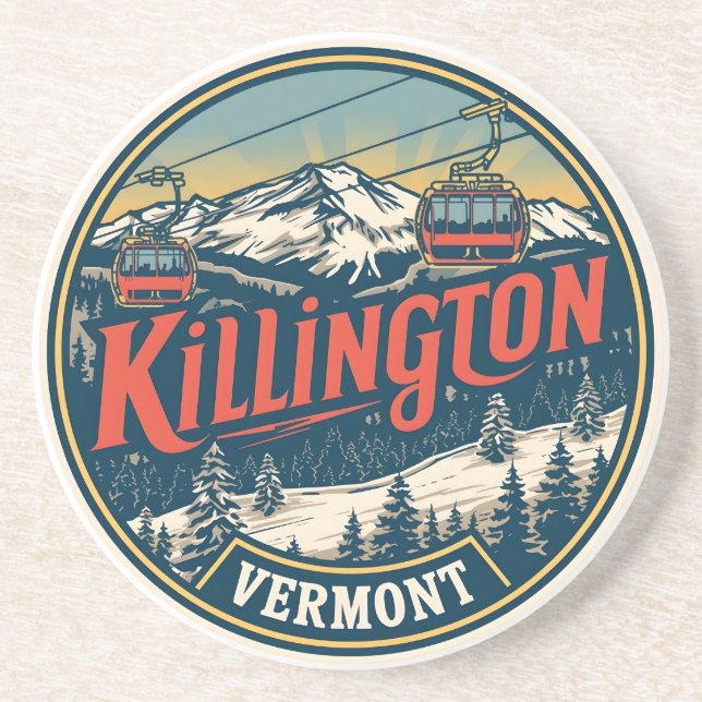 Vintage KILLINGTON Vermont skidort berg Underlägg (Framsidan)
