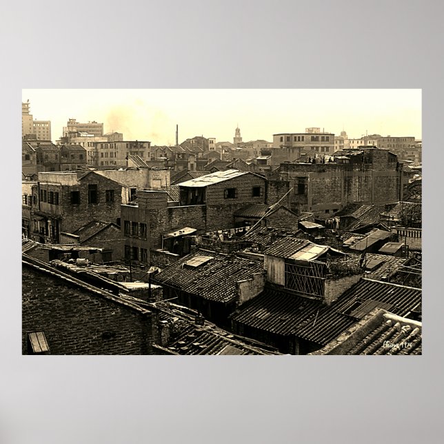 Vintage Kina Canton staden Poster (Framsidan)