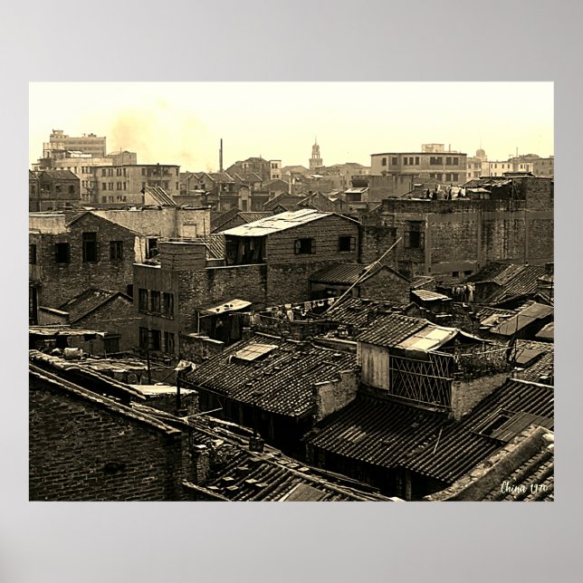 Vintage Kina Canton staden Poster (Framsidan)