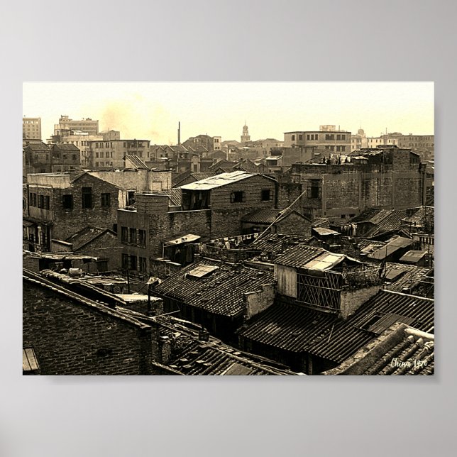 Vintage Kina Canton staden Poster (Framsidan)