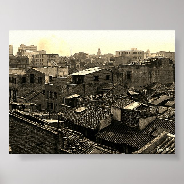 Vintage Kina Canton staden Poster (Framsidan)