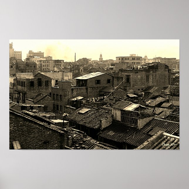 Vintage Kina Canton staden Poster (Framsidan)