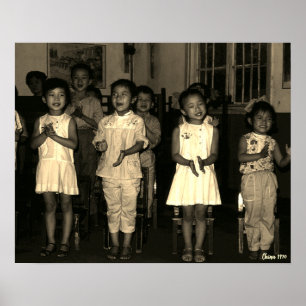 Vintage Kina Changsha barnomsorg Poster