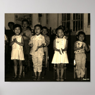 Vintage Kina Changsha barnomsorg Poster