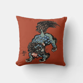 Vintage kinesiska Shi Lejon på kinesiska röda Kudde