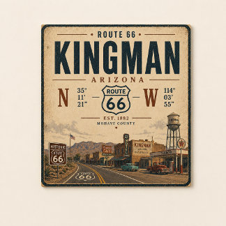 Vintage Kingman Route 66 vykortskonst