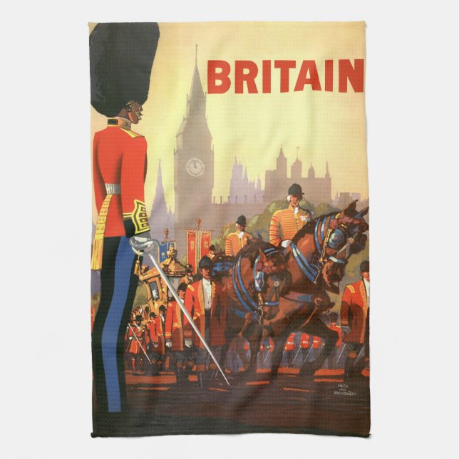Vintage King's brittiska kungliga garde Storbritan Kökshandduk (Vertikal)