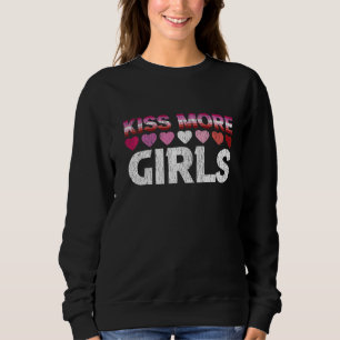 Vintage Kiss More Girls Lesbisk Bisexual LGbt Prid T Shirt