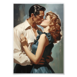 Vintage Kissing par Fototryck