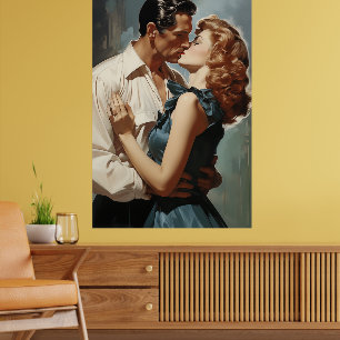 Vintage Kissing par Poster