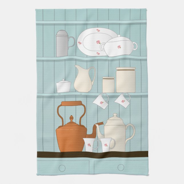 Vintage Kitchen Illustration Kökshandduk (Vertikal)