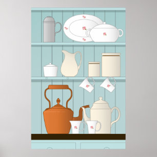 Vintage Kitchen Illustration Poster