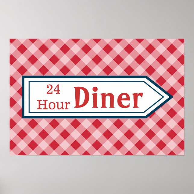Vintage Kitchen Middag Art-tecken Poster (Framsidan)