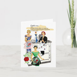 Vintage Kitchen Notecard w/ stove and apron Kort